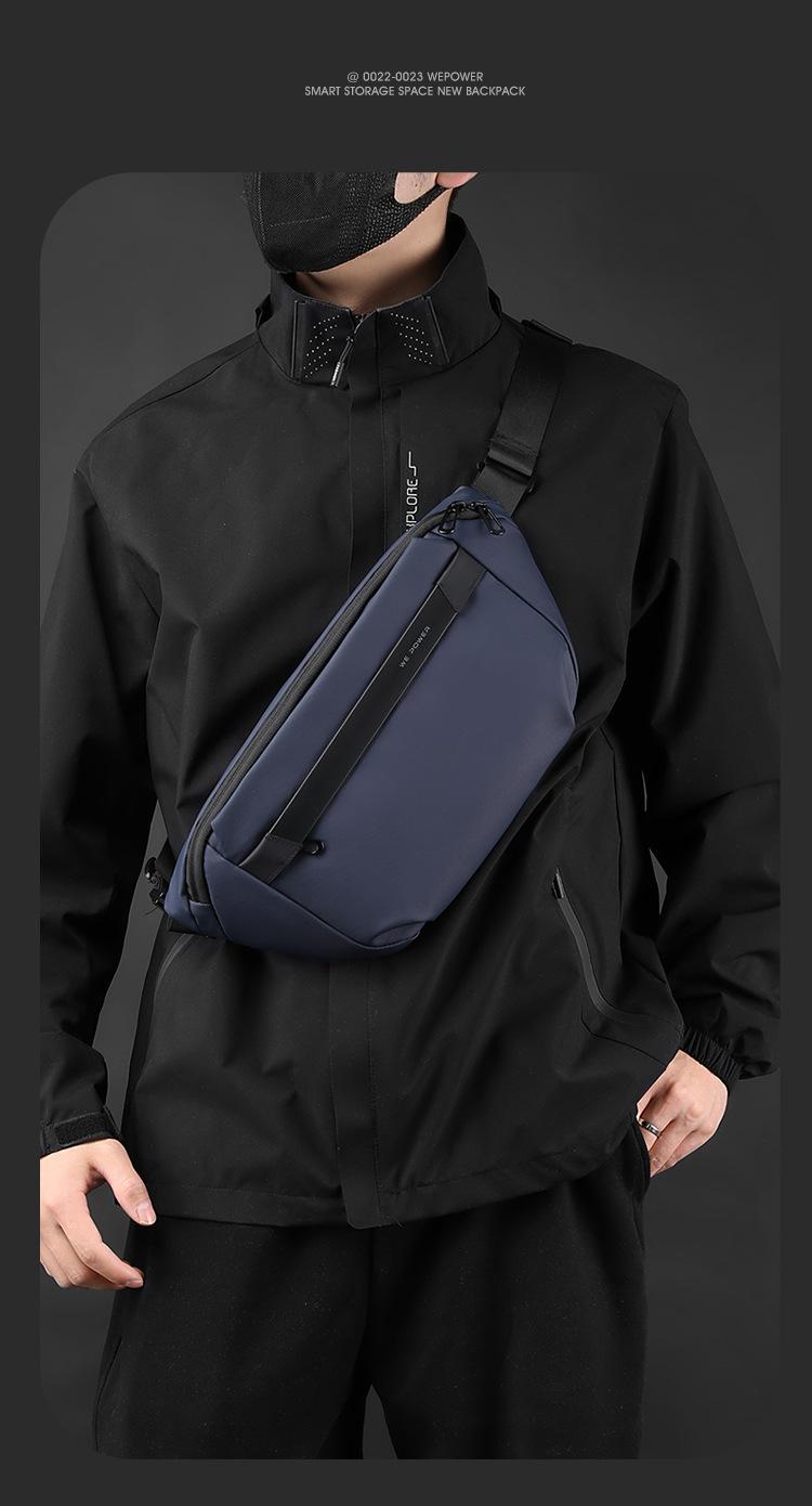New Men's Crossbody Bag Large Capacity Lightweight Men's Bag Fanny Bag Sports Leisure Breast Bag Shoulder Bag
