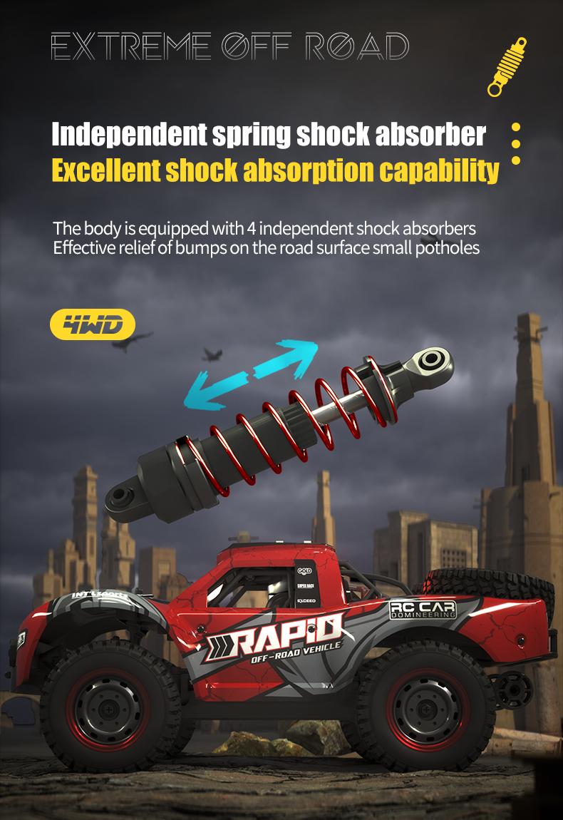 JJRC 1:14 Scale High-speed motor 4WD All-Terrain Remote Control Truck — 40 km/h, Metal Drivetrain, Dynamic Suspension, and Tri-Mode LED Lights | Adult RC Car | High-Speed ​​Off-Road Racing Car Children's Toy