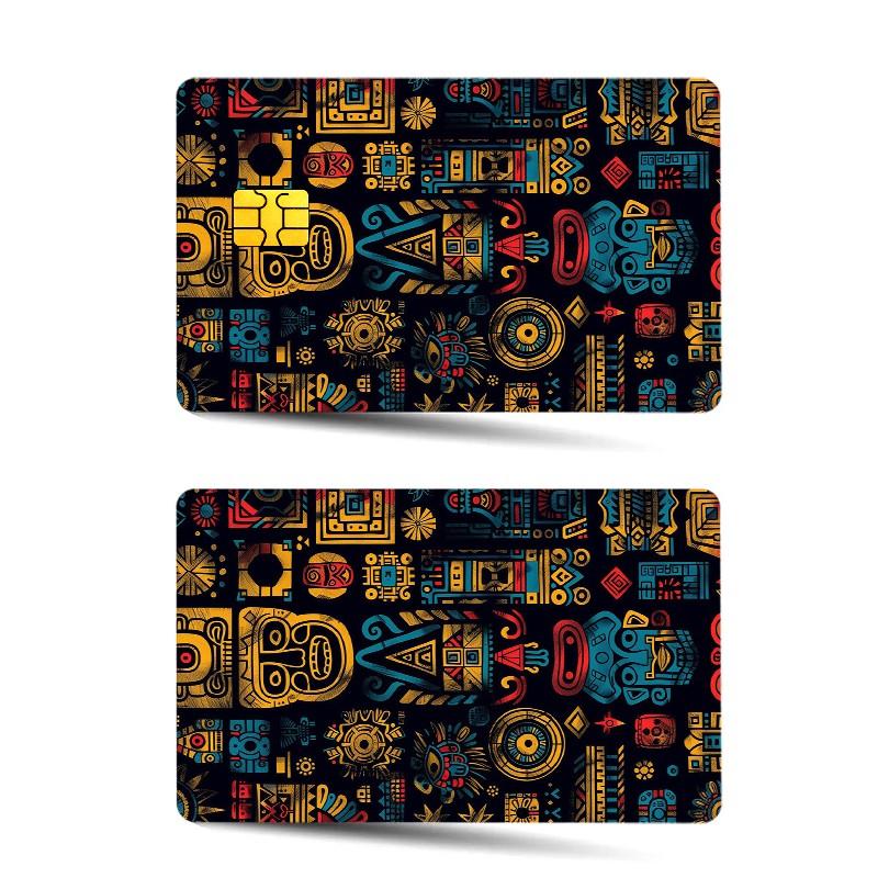 Unique Symbol Design Credit Card Stickers, Ultra-Thin Vinyl Material, 2 Pieces Per Set, Waterproof and Scratch-Resistant Film