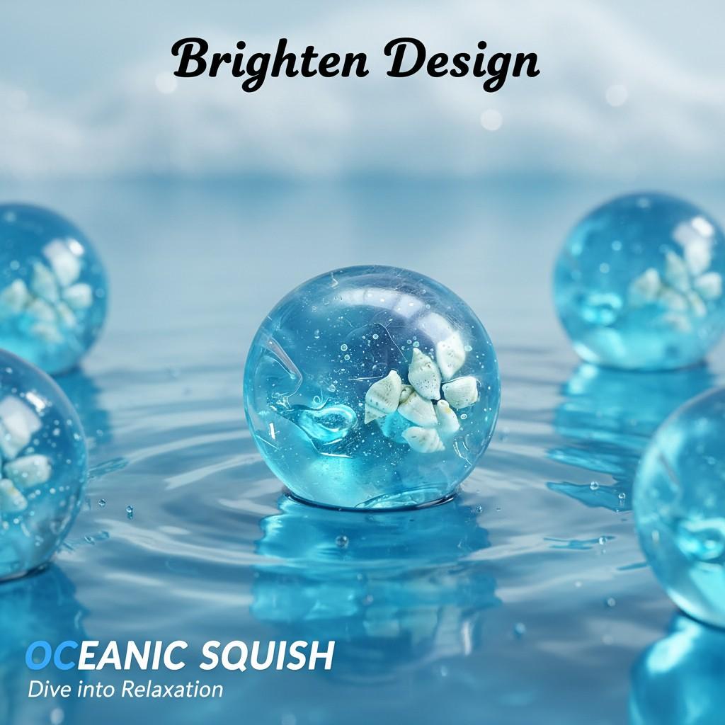 1pc Jell-O Ocean Ball Squeeze Toy, a soft, slow-rebound sensory toy. A breathable, relaxing, soft, and slow-bouncing stress-relief desk gadget with a durable, unique design. An essential relaxation tool for adults, perfect for desks, study tables, Easter