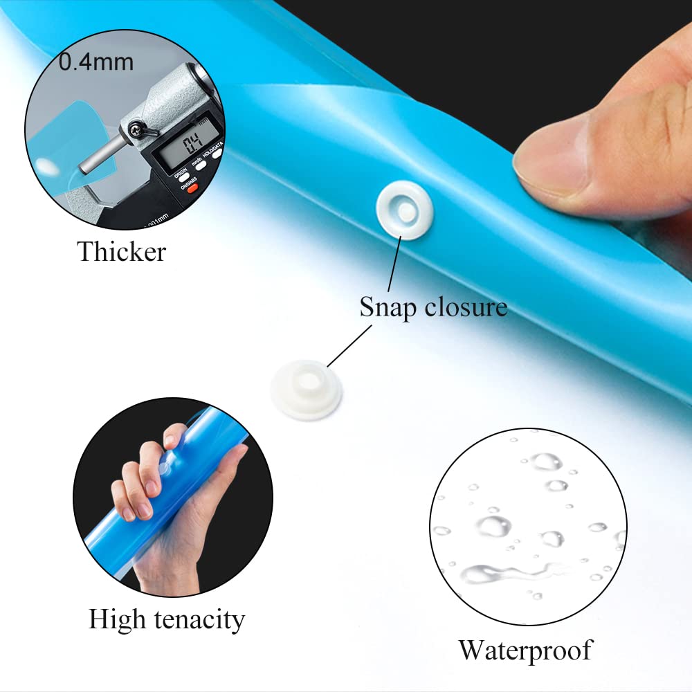 Envelope File Folder, 6 Counts Transparent Snap Closure File Binder, 11 Holes Expandable Pocket Binder Folder for School Home Office