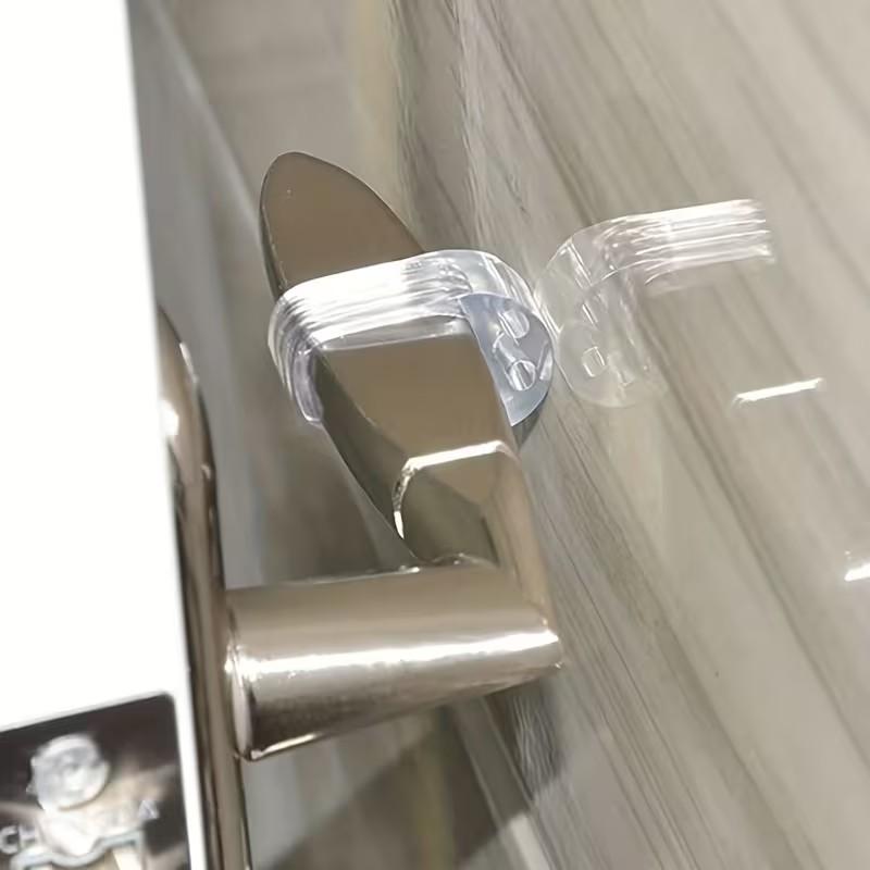 2 Pack Round Silent Door Stopper, Transparent Invisible Wall Mounted Door Handle Protector, Home Door Decor, Anti-Collision Door Guard