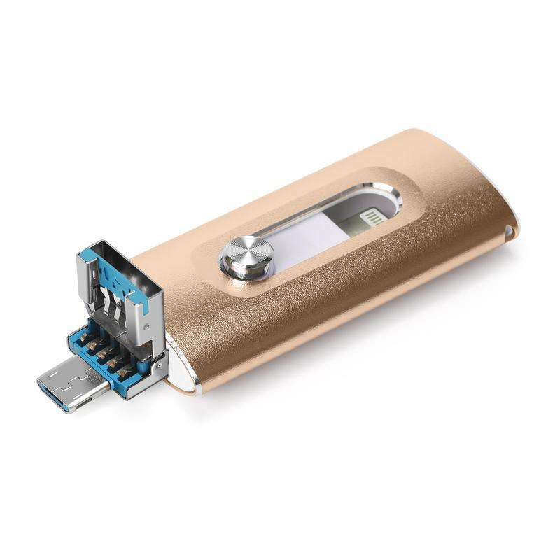 4-in-1 USB 3.0 Flash Drive for iPhone & Type-C & Android & PC, High-Speed External Storage, Backup Photos and Videos, USB Memory Stick Pen Drive Thumb Drive Photo Stick, 64GB 128GB 256GB 512GB 1TB Storage