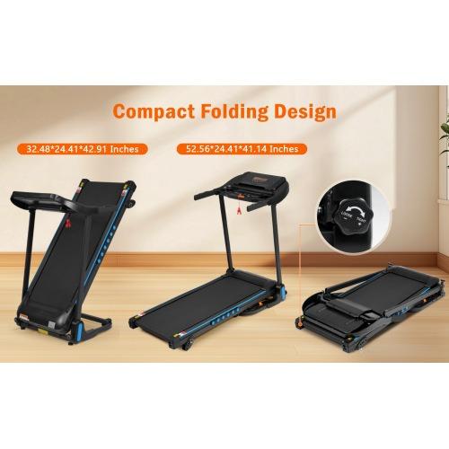 NEW ARRIVAL Foldable Treadmill with 3.0 HP Motor, 4-Level Incline, Bluetooth Speaker & USB/Type-C Ports – 350 lb Capacity