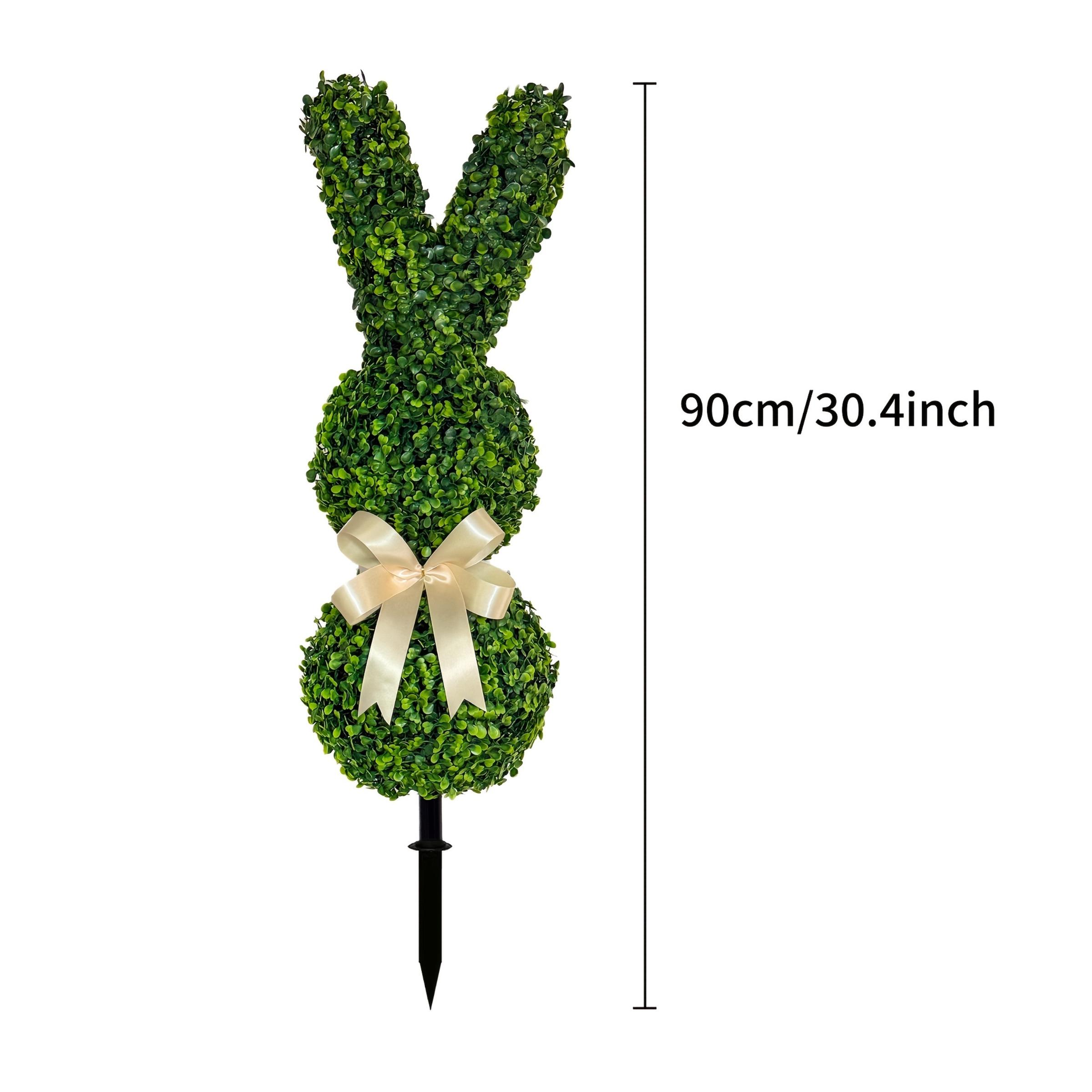 Artificial Easter Bunny Shaped Plastic Trimmed Tree, Cute Rabbit Topiary Plant Boxed, Home Garden Decor, Easter St Patrick's Day Decoration