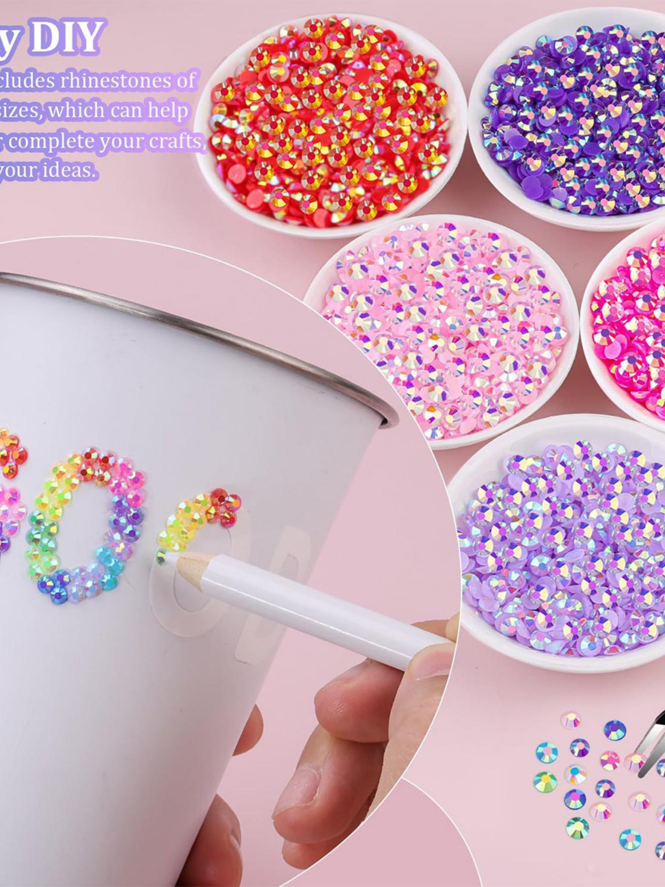 24-Piece Candy Resin Rhinestones, 3mm Ab Color Flat Back Jelly Water Drills, Ideal for DIY Jewelry, Nail Art, Phone Decorations