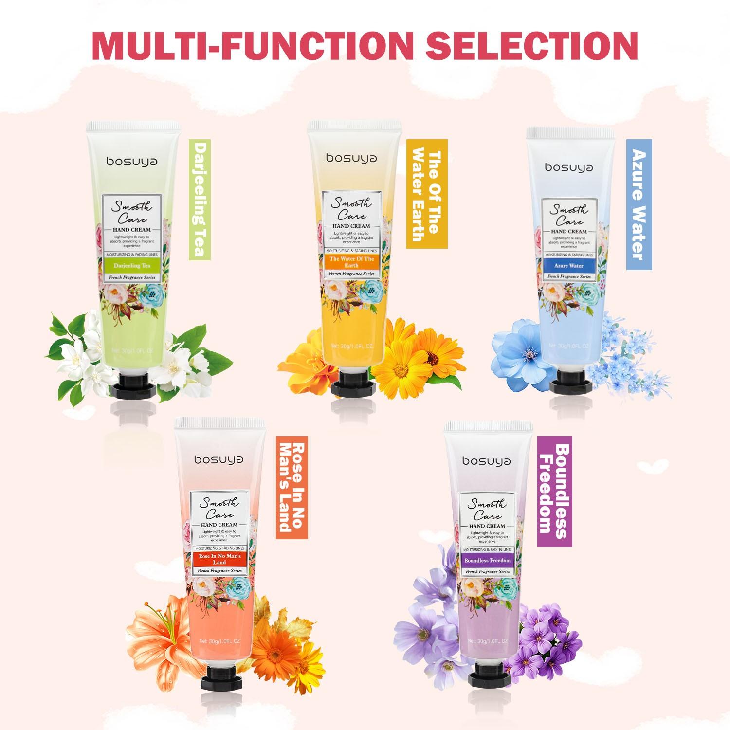 Fragrance Series Hand Cream Set, Hand Lotion Set, Deep Moisturizing, Reduces Dry Rough Hands, Fine Lines, Portable, Ideal for Travel and Daily Care