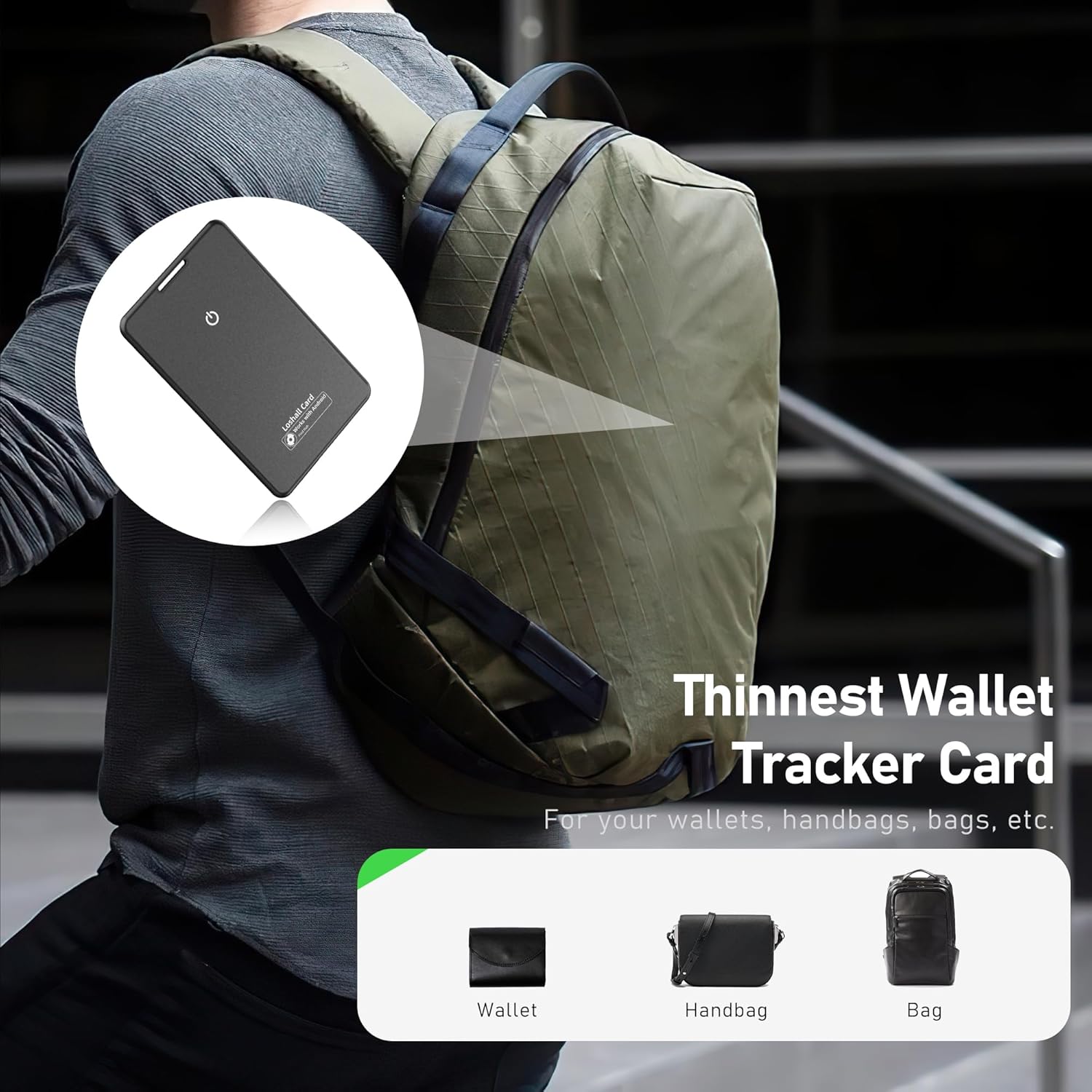 Wallet Tracker Card Air Tag, Bluetooth-compatible Smart Wallet Finder, Ultra-Thin 0.08 Inch, IP68 Waterproof, Supports Android & iOS, Luggage Tags, Passport, Wallet Locator