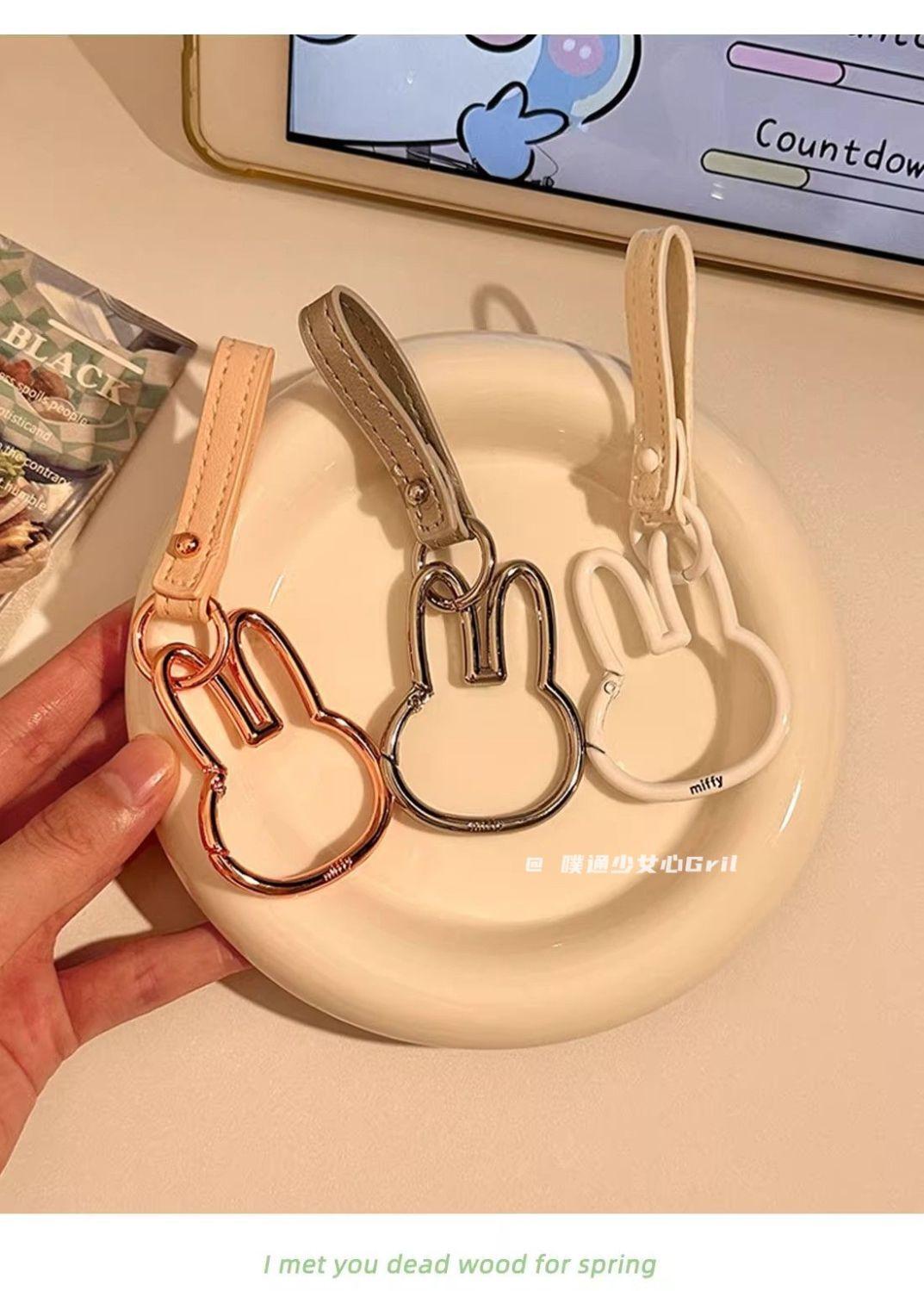 Miffy Rabbit Multifunctional Metal Decorative Pendant Keychain Student Bag Pendant Animation Peripheral Couple Girl Holiday Gift