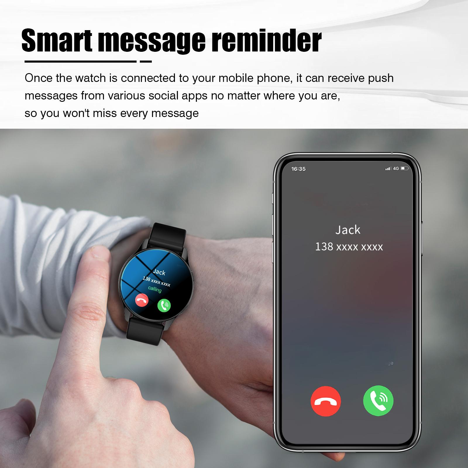 Smart Watch with Wireless Calling, Multi-Sport Modes, Call & Message Alerts, Custom Wallpaper, Compatible with iOS/android, Wireless Smartwatch