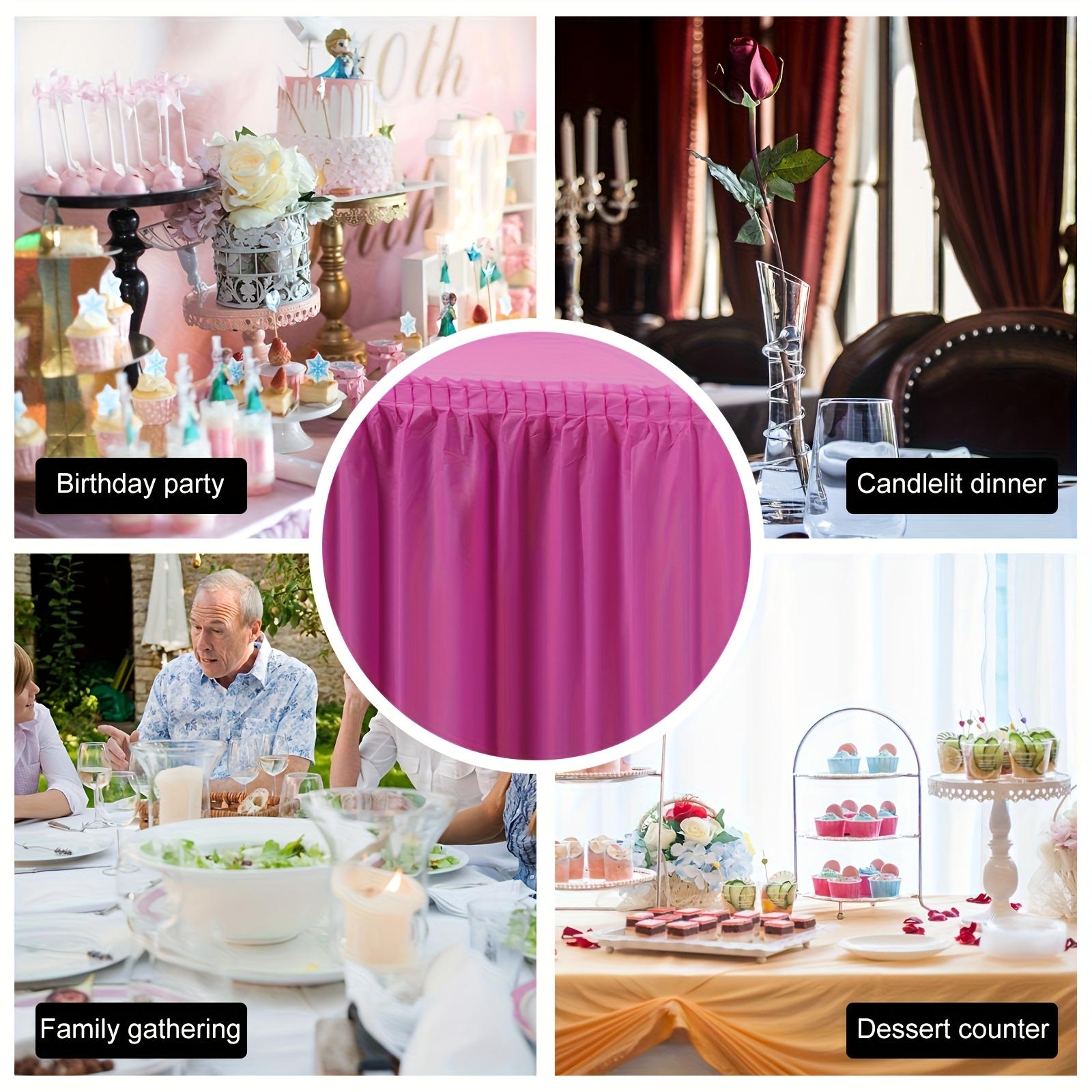 2-piece premium solid color disposable tablecloth set - elegant rectangular tablecloth with long skirt, suitable for relaxed parties and banquets, Party Decoration Supplies - perfect for fashionable celebration events