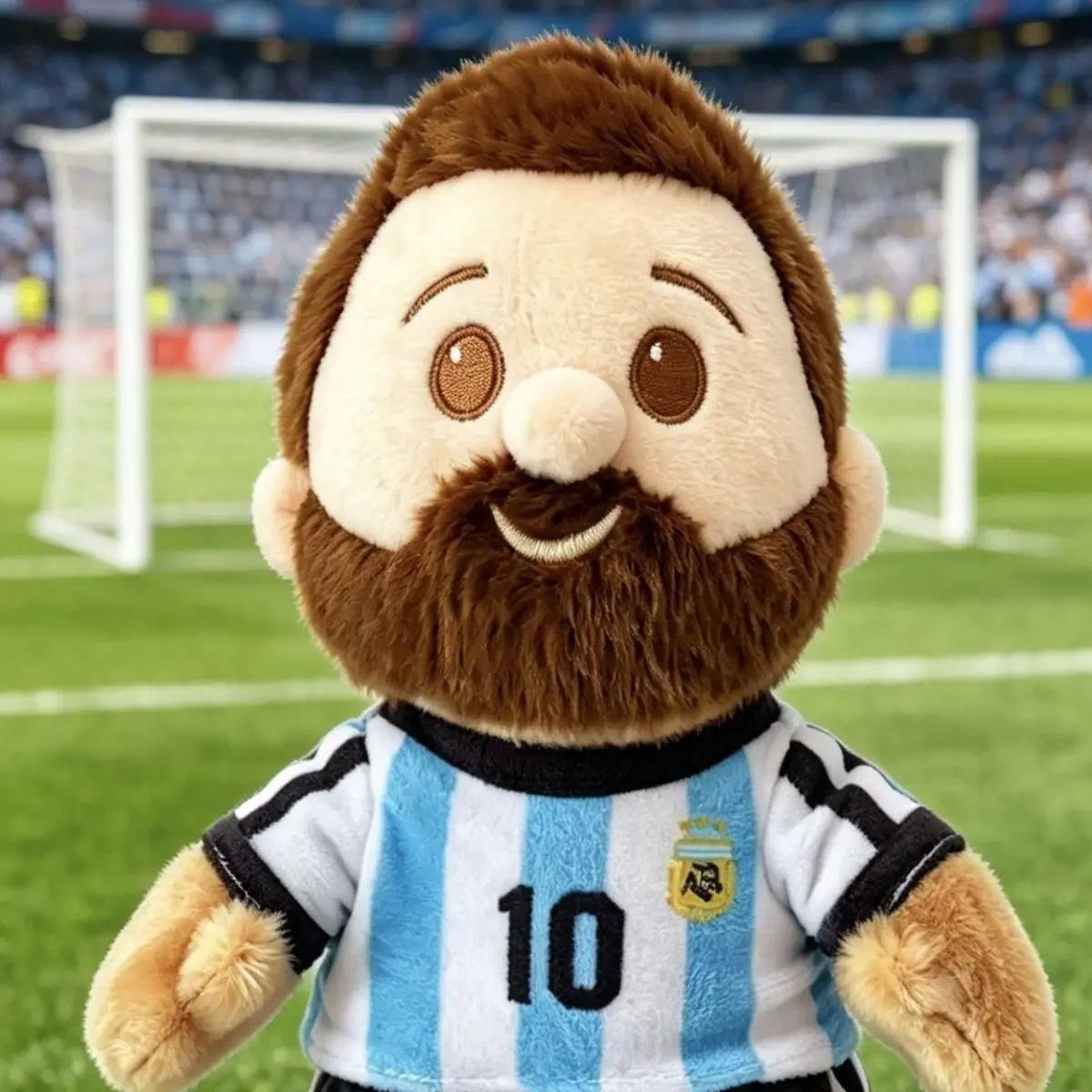 17CM Messi Plush Doll Cute Football Star Fluffy Toy Stuffed Keychain Pendant for Fans Holiday Birthday Gift