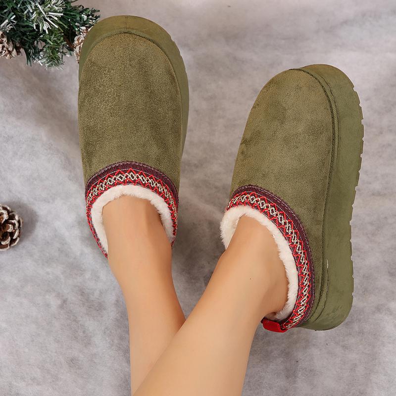 Women's Slippers Platform Mini Boots Short Ankle Boot Fleece Lined Sneakers House slippers Slip-On Boot For Outdoor