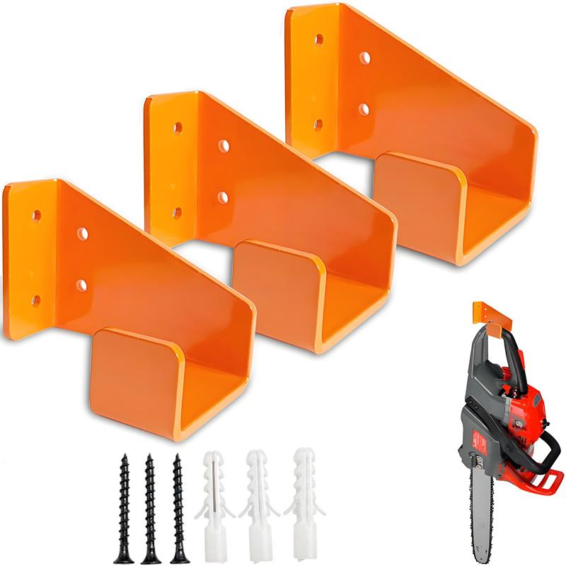 Chainsaw Stand, Wall Mount Display Rack for Garden Garage, Includes Anchors and Screw Kit, Durable Chainsaw Holder