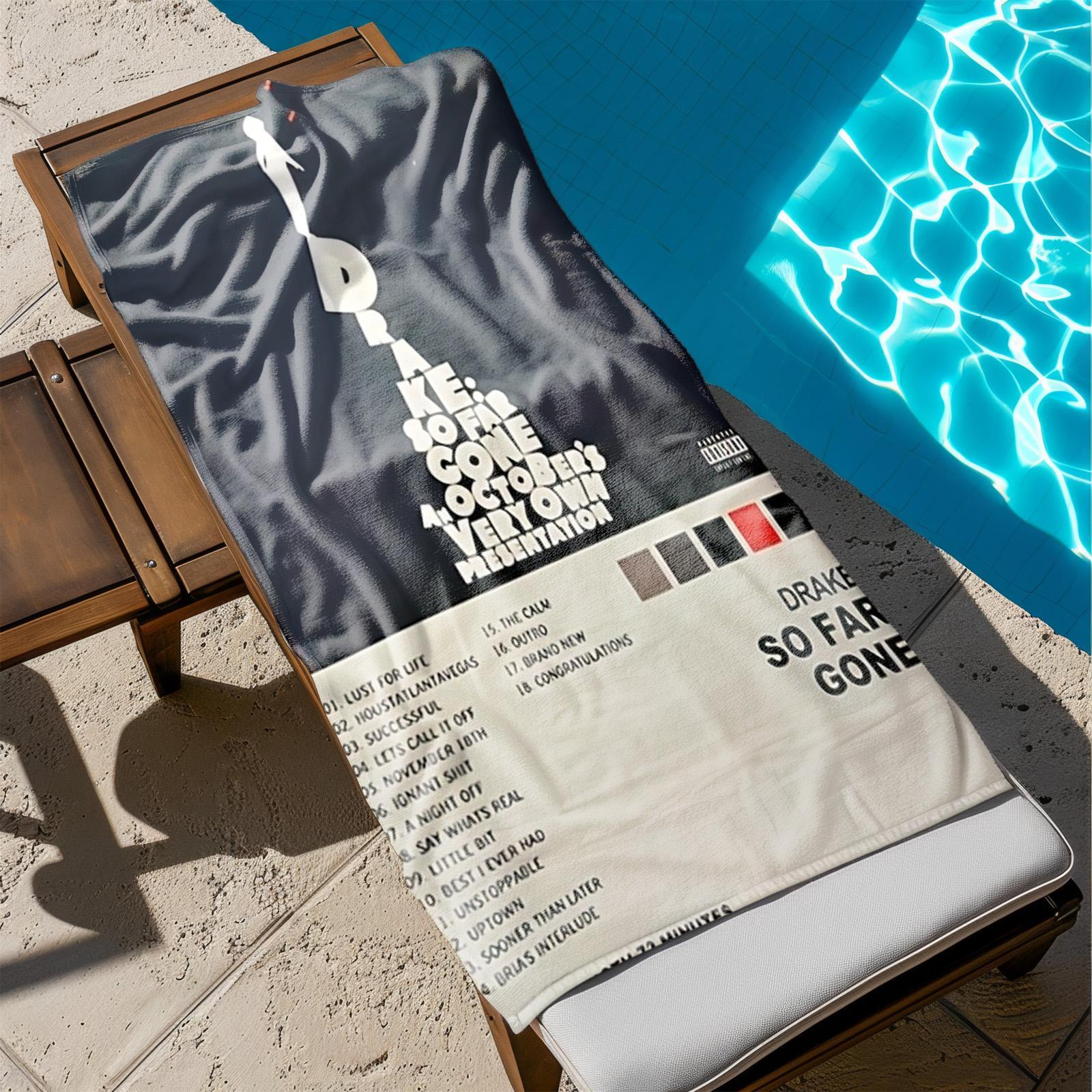 1 piece **Drake - So Far Gone Album Cover and Tracklist Introduction** The album cover of "So Far Gone" features a minimalist design with a gold background and the title "So Far Gone" embossed in the center. The cover gives a luxurious and