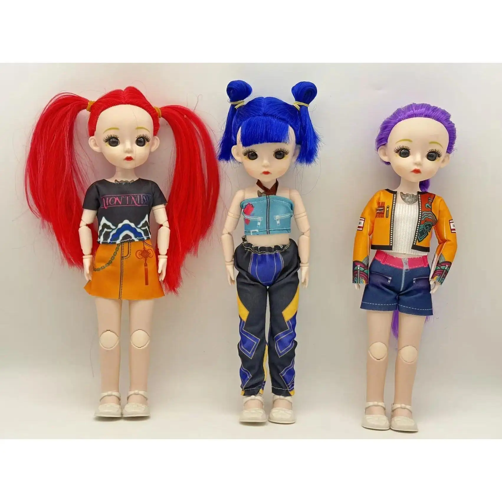 New Big-Eyed Doll Set with Music Playback, Jointed, Girls' Gift Doll, Princess Toy