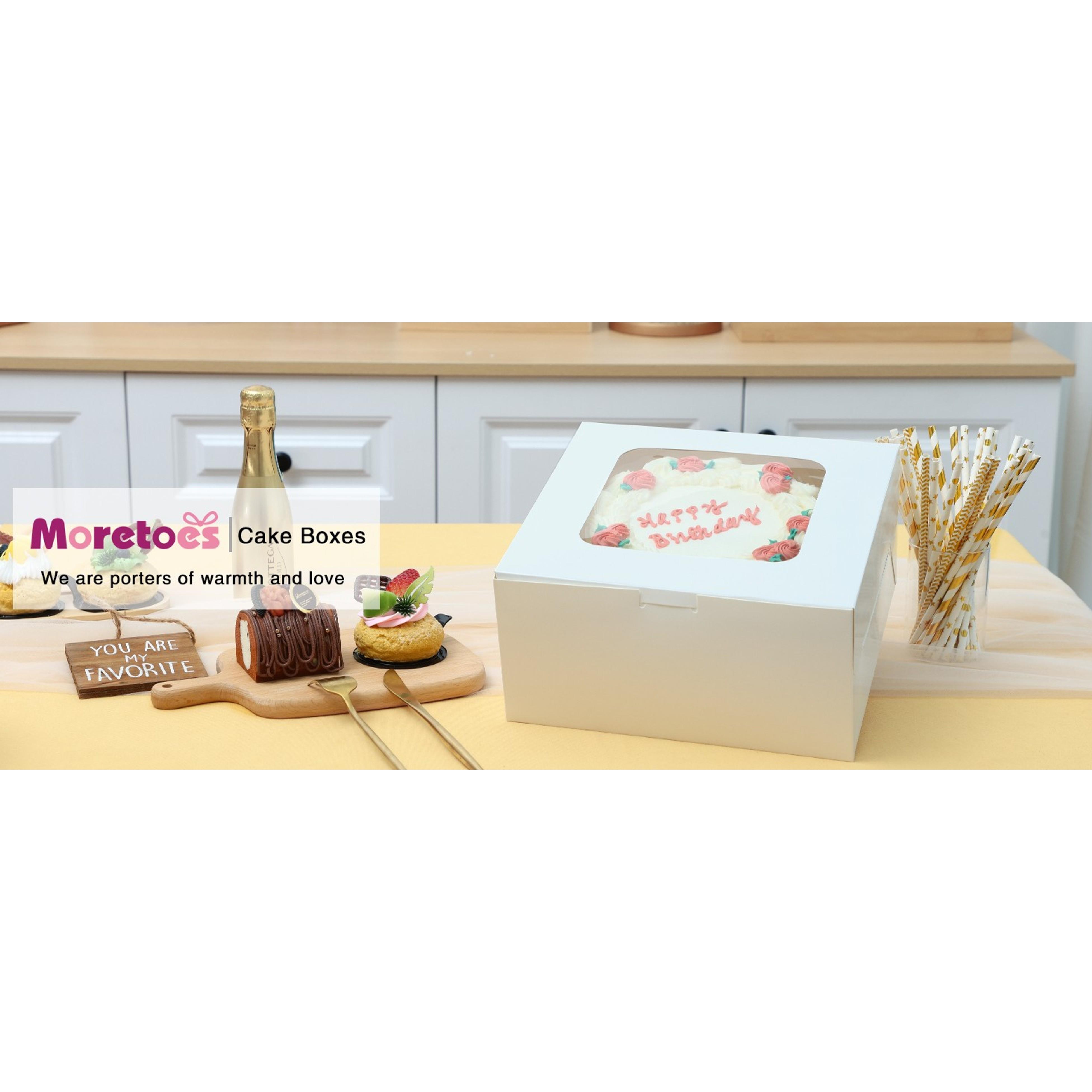 24pcs Cake Boxes, 10x10x5 Inches White Square Bakery Boxes with Window Cajas Pasteles for Cake, Mother's Day, Pastries, Chocolates, Cookies, Pie, Birthday Party, Wedding, Graduation 24pcs Cake Boxes, 10x10x5 Inches White Square Bakery Boxes with Window Cajas Pasteles for Cake, Mother's Day, Pastries, Chocolates, Cookies, Pie, Birthday Party, Wedding, Graduation