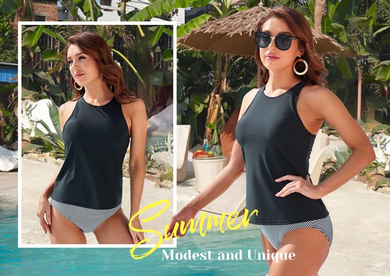 Holipick High Neck Tankini Top Bathing Suit Tops for Women Tummy Control Tank Tops Swimsuits Holipick High Neck Tankini Top Bathing Suit Tops for Women Tummy Control Tank Tops Swimsuits