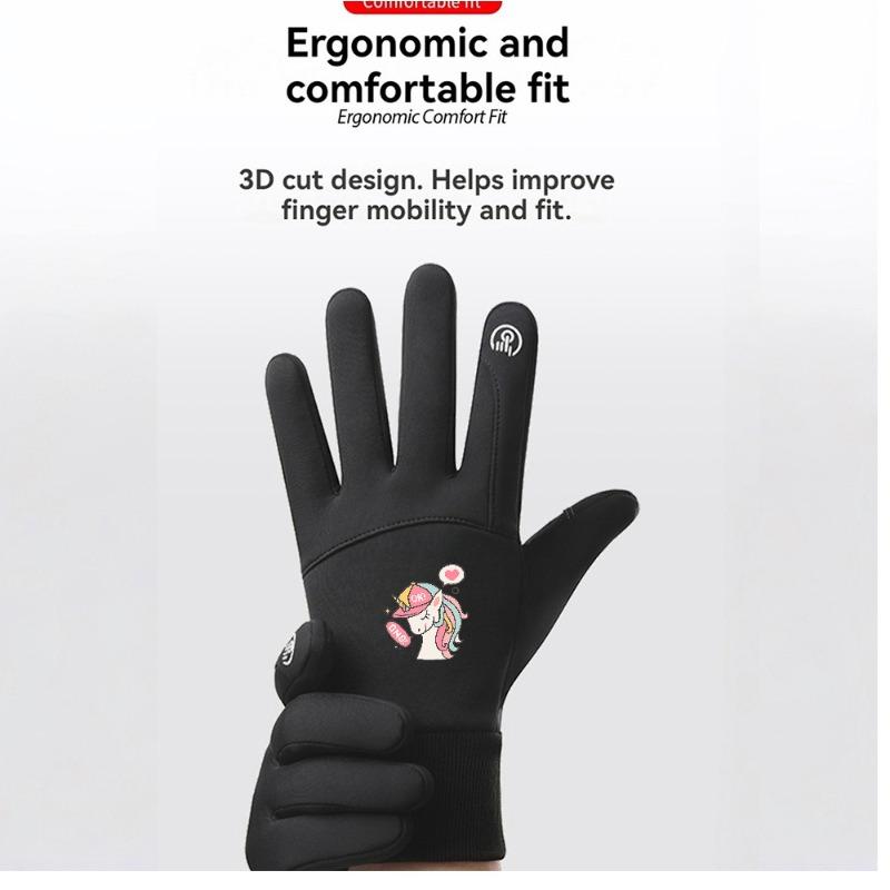 1 pair with Rainbow Unicorn Drawstring Unicornwinter gloves Touchable gloves Touch Screen Warm Daily Use for Men Women Warm Christmas gifts Trendy Modern keep warm Classic