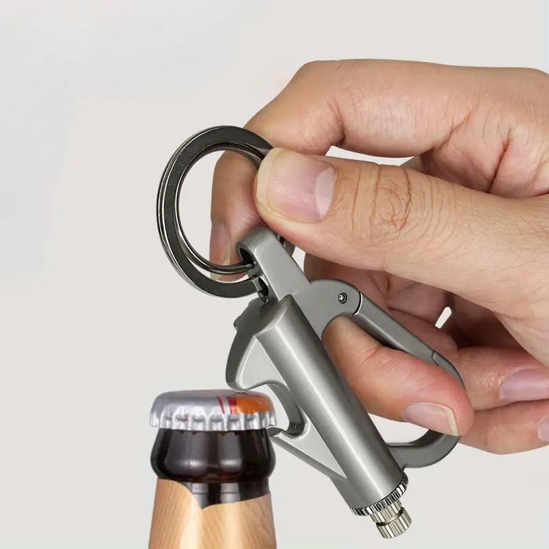 (Fuel Not included) 3-in-1 Multifunctional Keychain ,Bottle Opener,Waterproof Lighter, Refillable Lighter for Hiking Camping multiple key