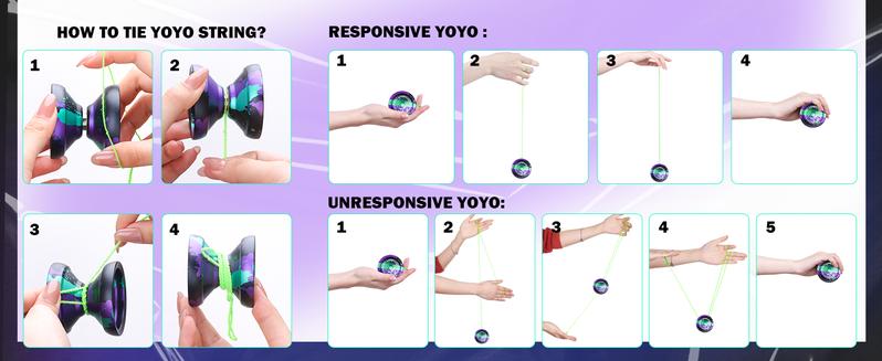 MAGICYOYO V12 Finger Spin Yoyo Professional Responsive Yoyo for Kids & Adults, Unresponsive Yoyo for Advanced, Professional Yoyo with 12 Yoyo Strings & Yo-Yo Accessory Kit