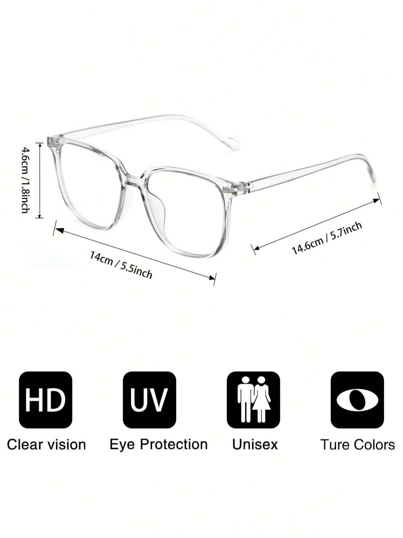 Clear Square Frame Glasses, Trendy Casual Glasses for Everyday Use, Fashion Accessories for Outdoor Activities, Stylish Trendy Eyewear