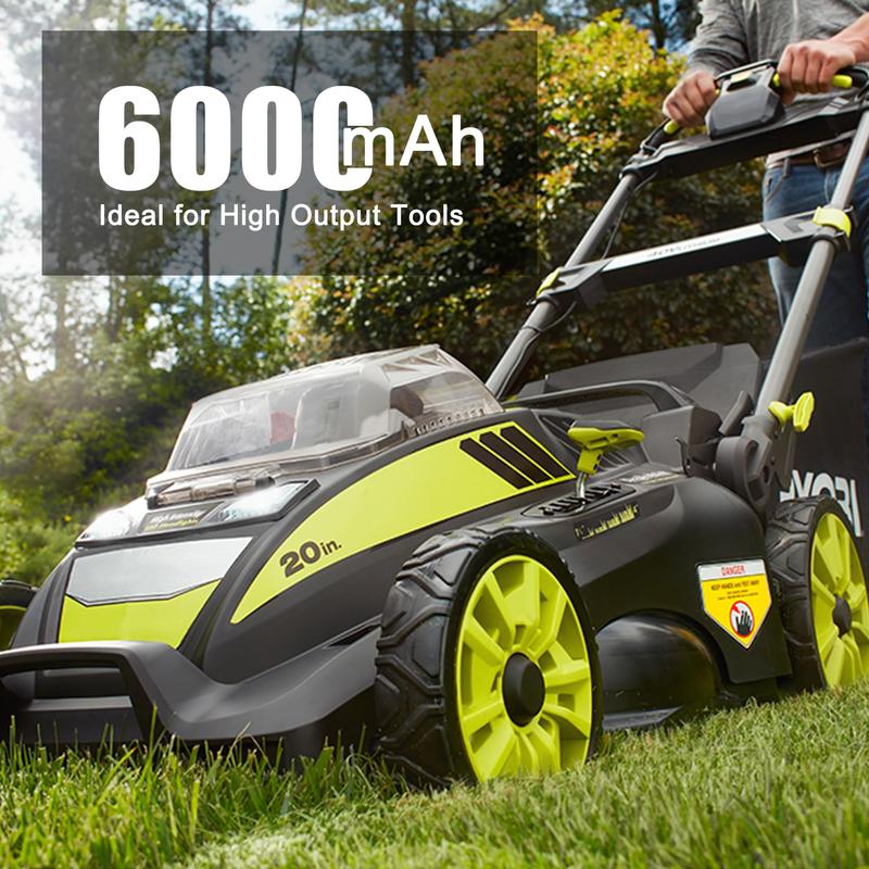 2 Packs 40V Lithium-ion Battery OP4060 6000mAh Compatible for Ryobi 40V Power Tools OP4040 OP4026 OP4030 OP4050 OP4060A High Capacity Removable Rechargeable