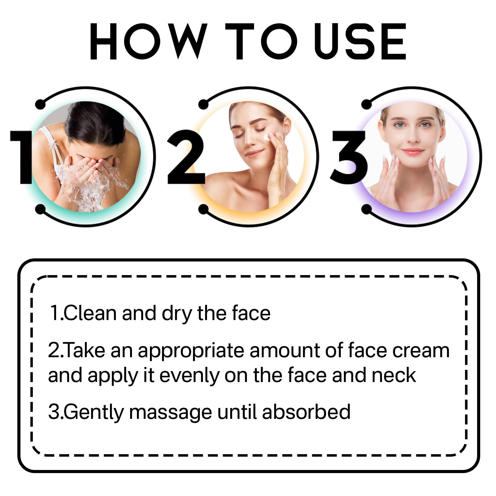 Resveratrol Cream 50g, Day Night Moisturizer with Vitamin E and Hyaluronic Acid, Nourishes Sensitive Skin, Suitable for All Types