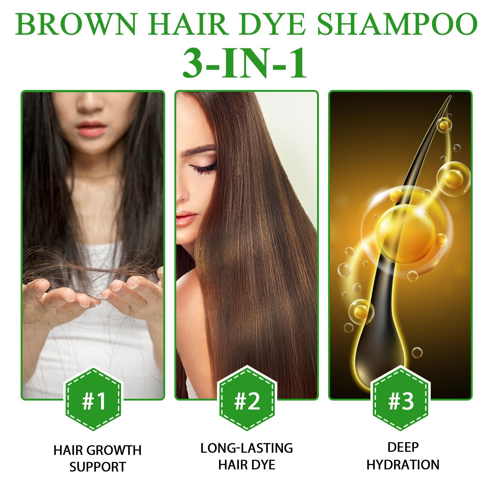Sefudun 3-In-1 Hair Dye Shampoo /, Combines Coloring & Conditioning, Herbal Formula, No Damage, DIY Salon Quality at Home