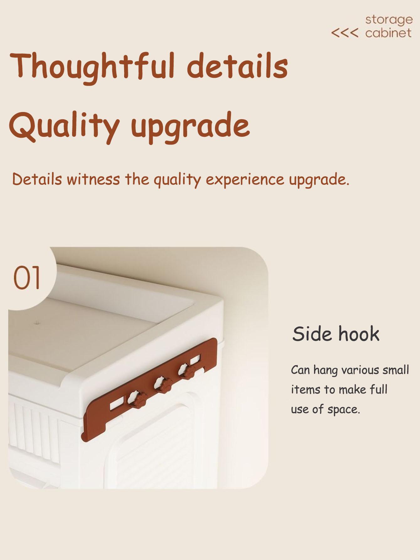 Multi-Layer Plastic Storage Cabinet, Foldable & Portable, Ideal for Bedroom/living Room, Modern Design, Universal Use