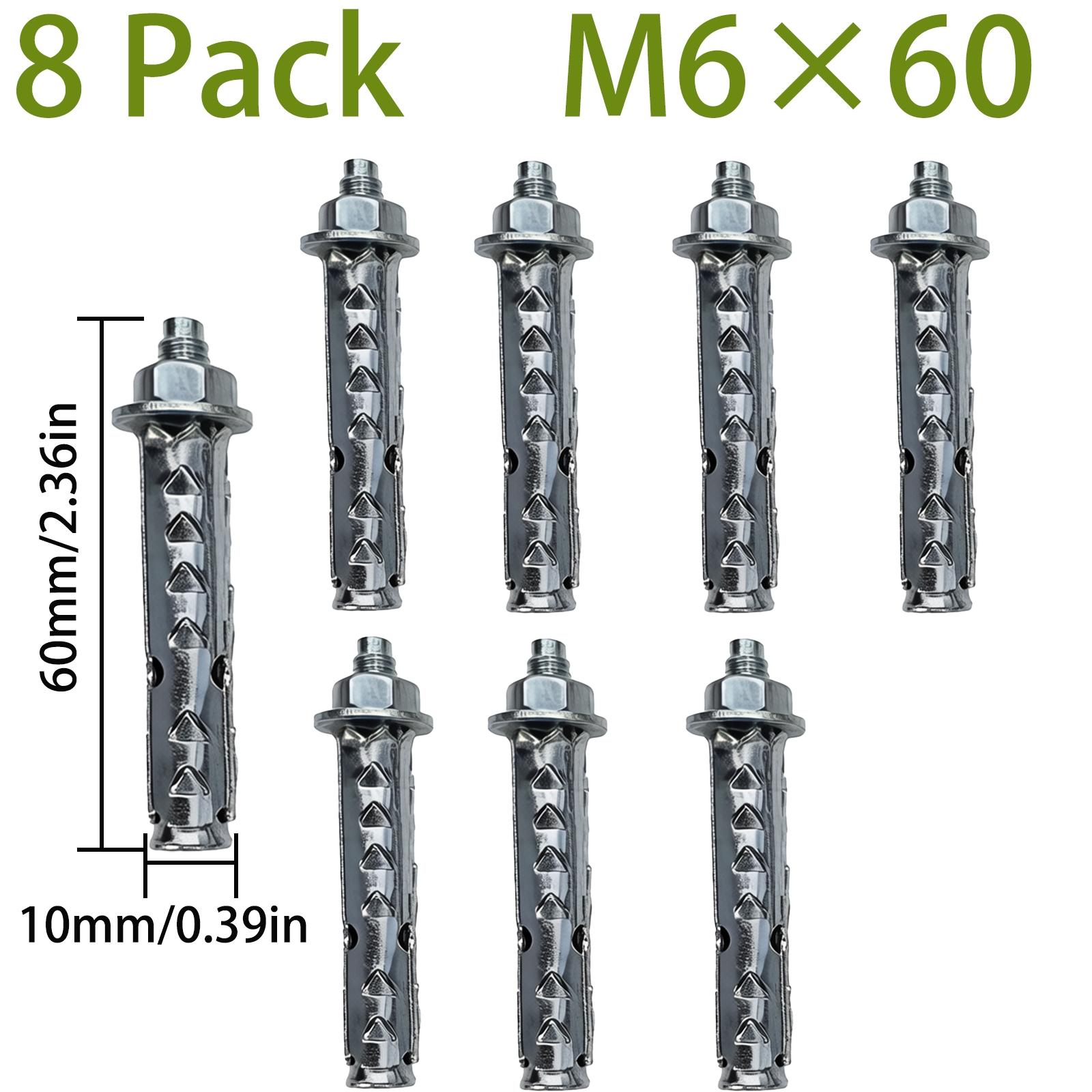 Rust Resistant Sleeve Anchors for Hollow Brick & Cinder Block, Carbon Steel Furniture Wall Anchor, Pre-Assembled Bolt Set, zinc Plated Expansion Anchors, Easy Install for Shelves & Cabinets, Multiple Usage Methods