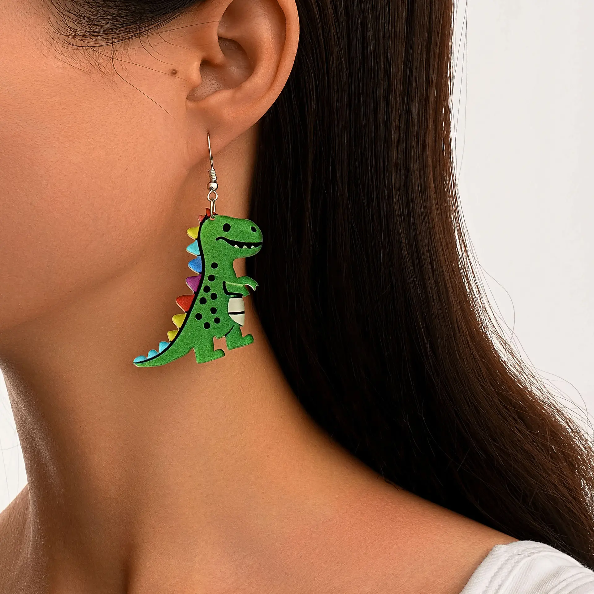 Acrylic earrings cartoon dinosaur heart gorilla bird earrings for women