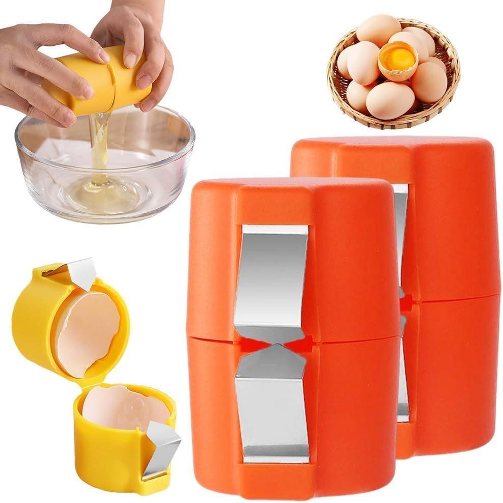 Egg Shell Opener, Egg Separator, Handheld Egg Beater, Multi-Functional Egg Cutter, Kitchen Gadget for Hard Boiled Eggs, Baking Tools, Utensils, Egg Cracking Tool