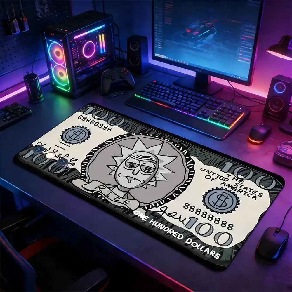 Rick money Pattern Mouse Pad, 1 Count Rectangle Gaming Mouse Pad with Anti-slip Rubber, Office Desk Keyboard Mouse Pad for Home Office Game Room Desk, Desk Accessories,Perfect Gift for Friends,Halloween Horror Fans, Rectangular Gaming Mousepad