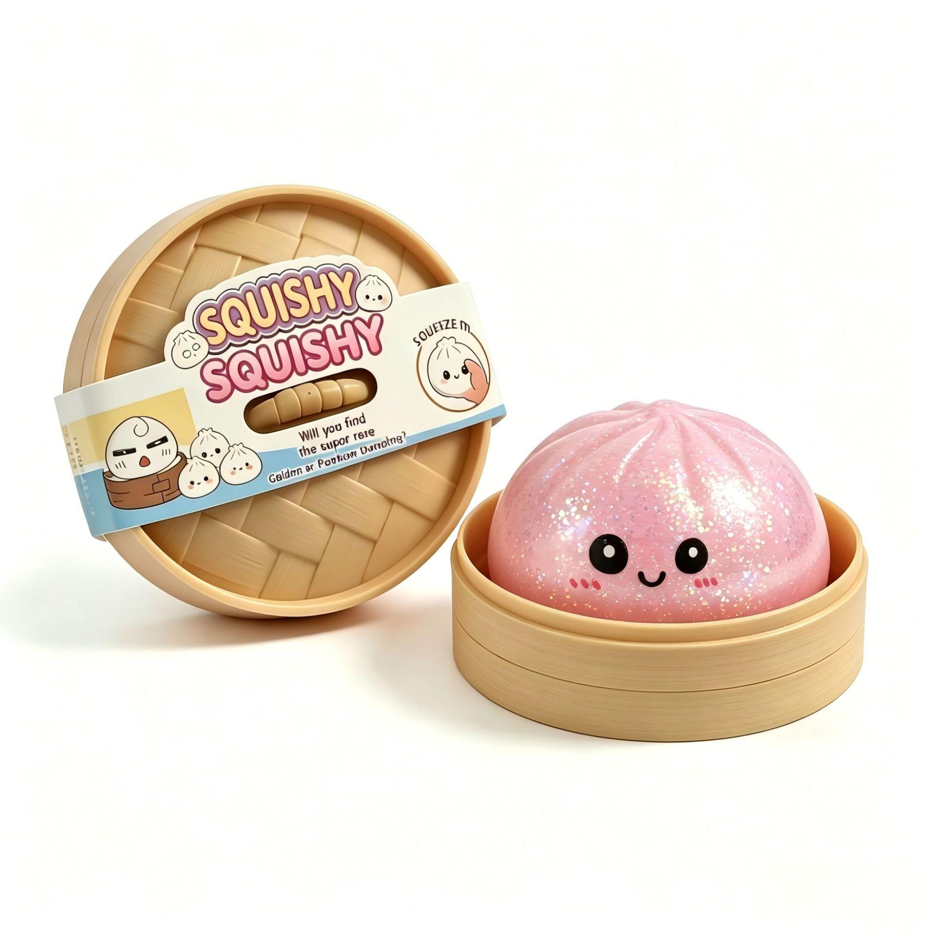 Cute Big Bun Decompression Toy, Relieves Anxiety, Soft Tpr Material, Unboxing Surprise, Holiday Gift, Office Desktop Accessory, Squishy, Squishies Fidgets