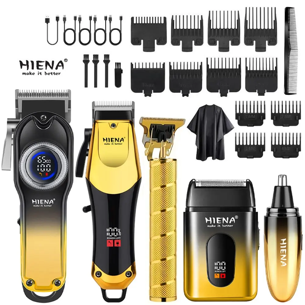 5pc Men's Electric Shaving and Haircutting Kit, USB Charging - Professional Hair Clipper, T-shaped Trimmer and Ear Nose Trimmer, Used for Men's Hair Cutting, Home Styling and Facial Care, Cordless Design, Hair Clipper Set, Best Men's Festival Gift