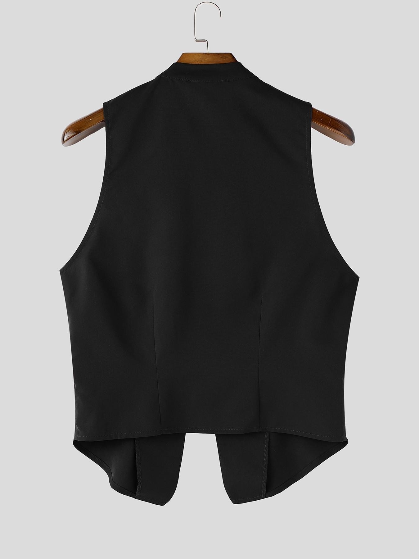 INCERUN Men's Casual Fashion Tank Top, Button Design Zipper Vest Gilet, Perfect for Daily Wear, Stylish and Comfortable, Ideal for Everyday