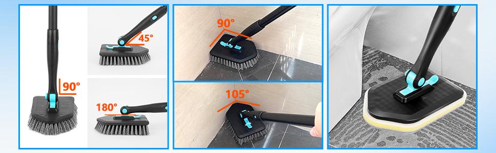 [FREE SHIPPING]keepow 3in1 180 degree rotating multifunctional household long handle cleaning brush set for bathroom toilet cleaning