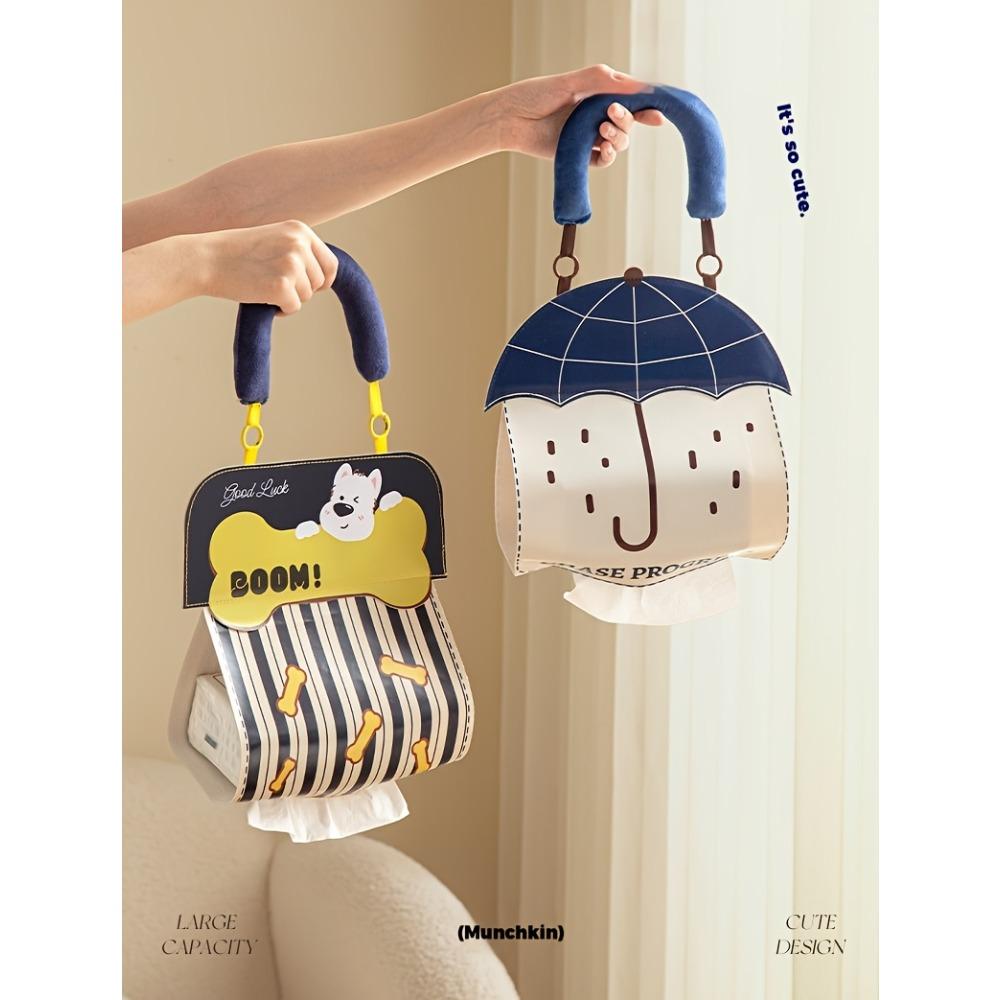 Creative Wall-Mounted Tissue Box, Soft Tissue Storage Bag for Both Bedroom and Kitchen, Fun Hanging Tissue Box.