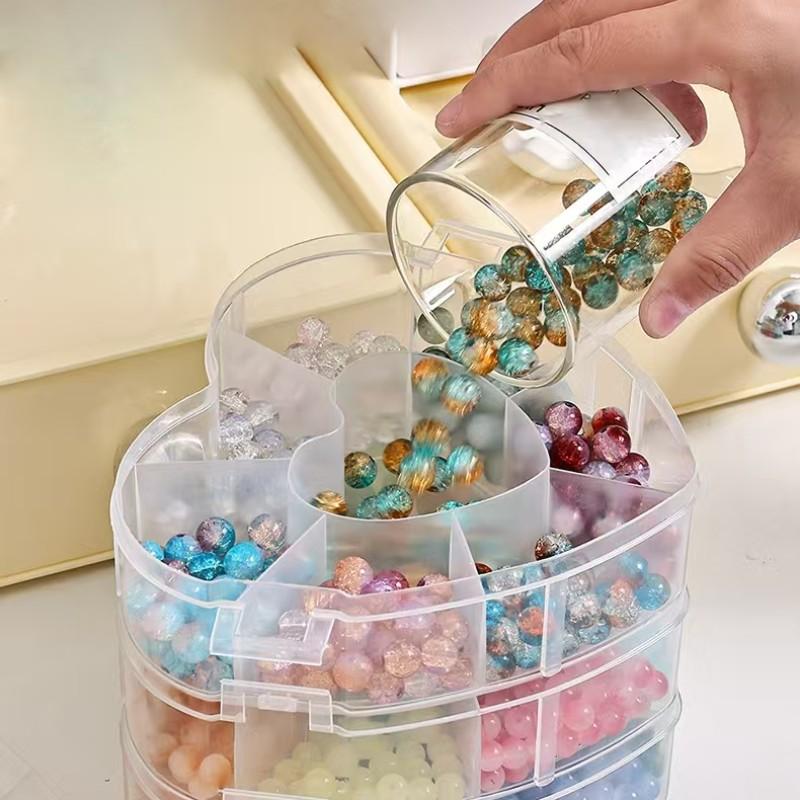 Large Capacity Earring Storage Box, Jewelry Organizer with Compartments, Sparkly Rhinestone and Bead Holder, Essential Jewelry Case