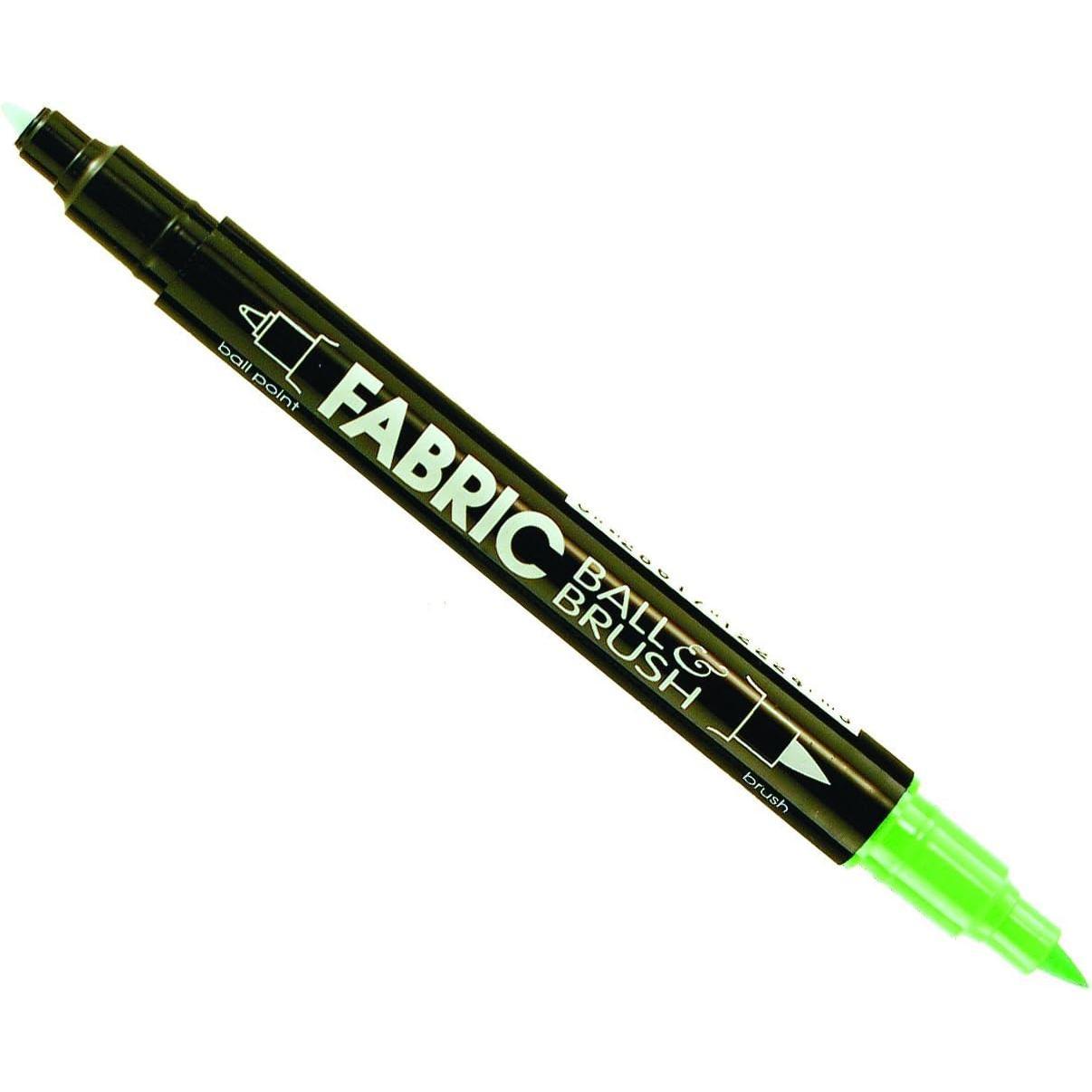 122-C-F4 Marvy Fabric Ball and Brush Marker, Fluorescent Green