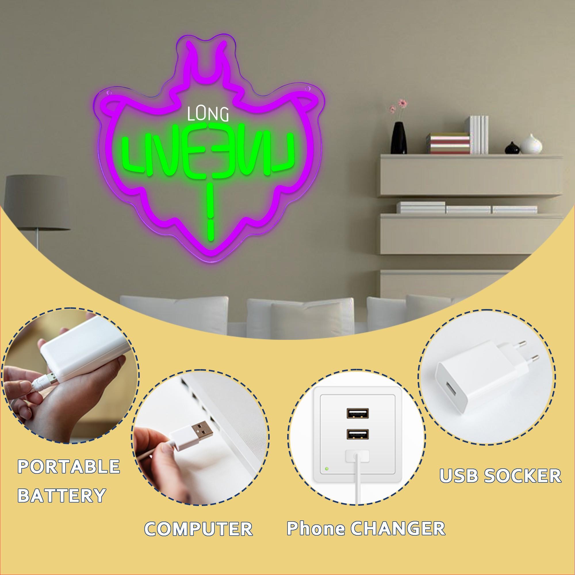 1pc Descendants Neon Sign, LED Descendants Neon Signs for Wall and Room , USB Neon Night Light for Game Room Bedroom Birthday Wedding Party Gifts