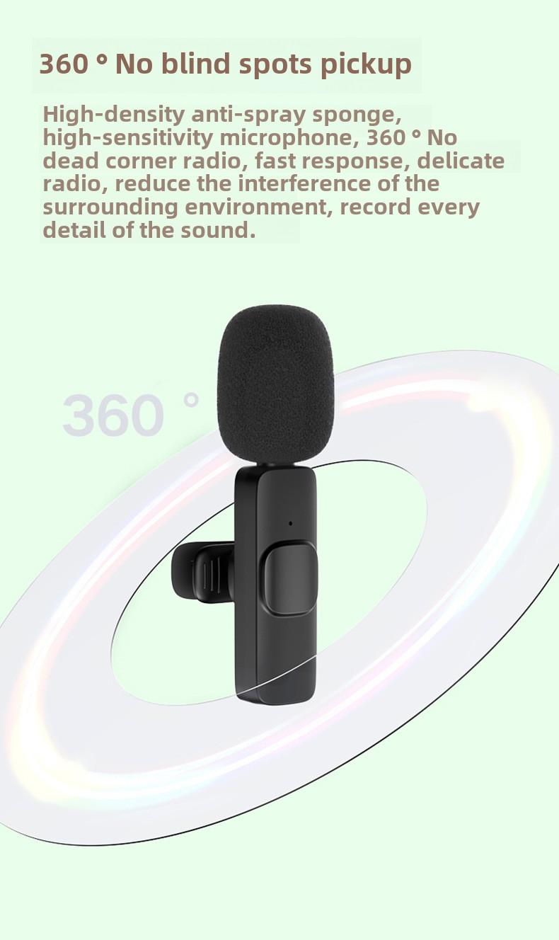 2 pcs Wireless Lavalier Microphones for iPhone, Android, iPad - Mini Wireless Clip-on Microphones Crystal Clear Sound Quality for Recording, Live Streaming,Vlog