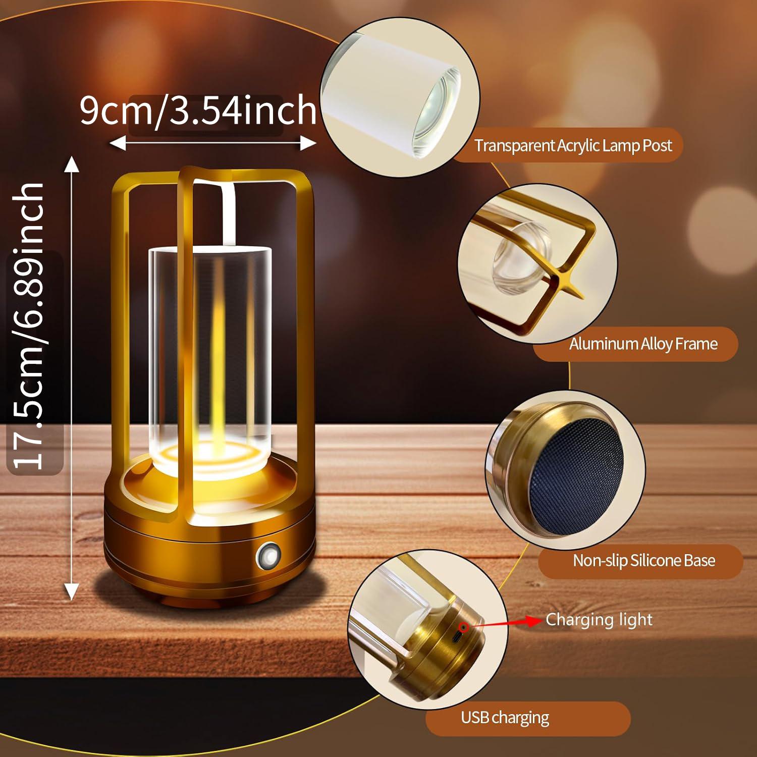 Portable Table Lamp Outdoor Indoor, Small Lantern Light, Decorative ...