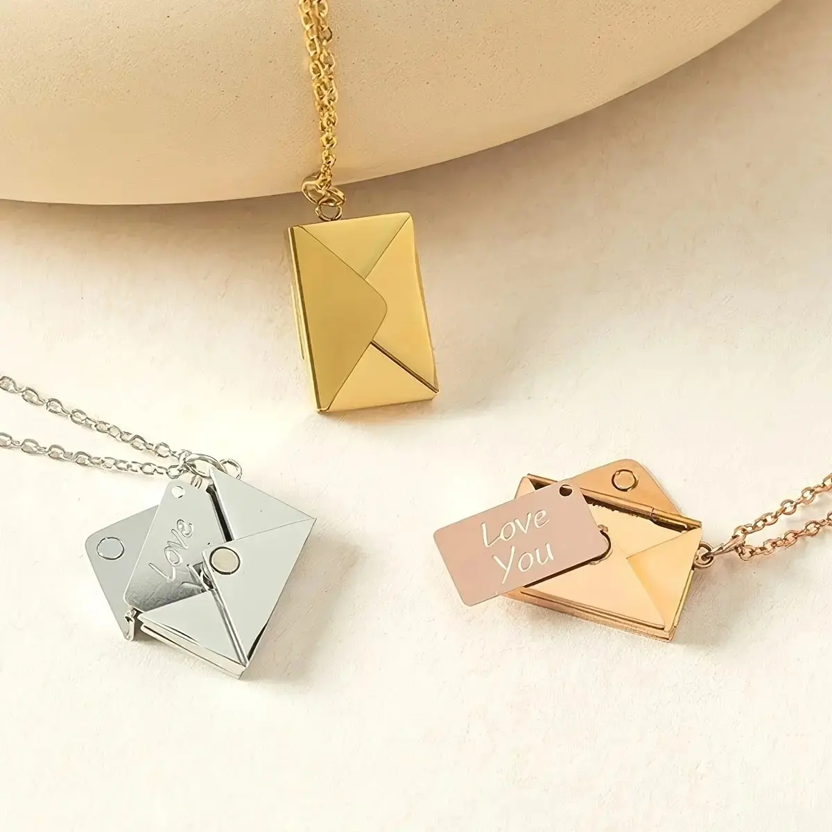 Envelope necklace with confidential letter, letter necklace, envelope name chain necklace, couple jewelry, best friend gift