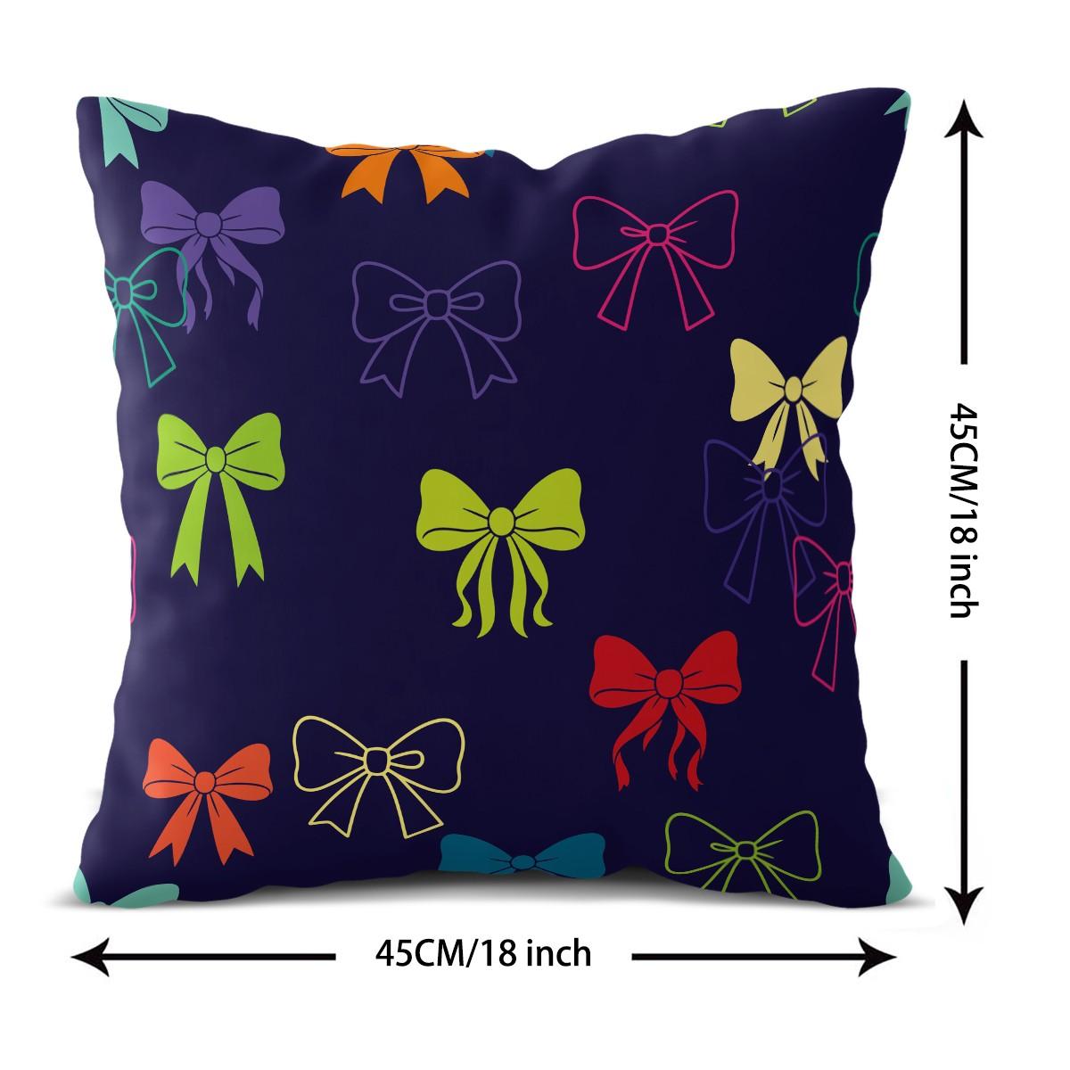 1 Piece Coquette Pink Bow Print Body Pillow, Memory Foam Pillow & Decorative Pillow Option, Cute Y2K Digital Print Throw Pillow with Insert, Soft Square Cushion for Sofa, Bedroom, Dorm, Aesthetic Girly Room Decor