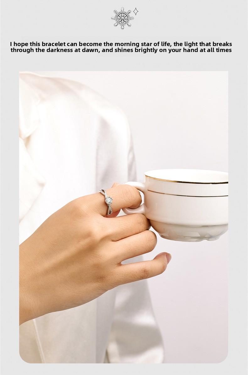 Garland Ball Diamond Ring, Double Row Hollow Six-Prong Inlaid Diamond, One-Carat Zirconia Ring for Women, Light Luxury Versatile High-End Ring