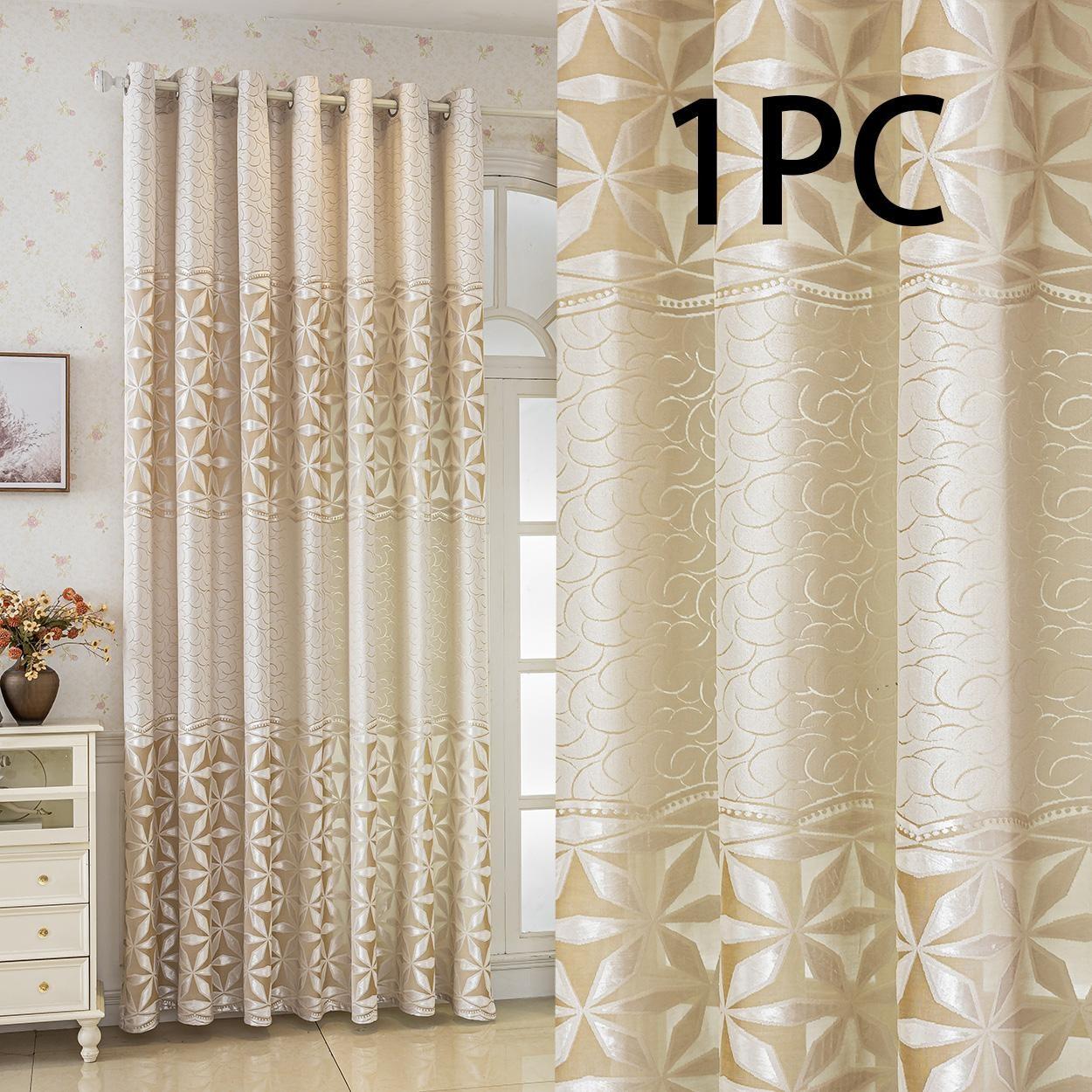 1pc Geometric Pattern Window Curtain Panel, Easy Install Curtain, Modern Grommet Privacy Curtain for Living Room, Balcony, Bedroom and Restaurant, Home Decorative