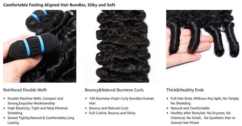 【Hot】Lemoda Burmese Curly Bundles Human Hair 100% Unprocessed Virgin Hair Bundles Deals Human Hair Extensions 15A Raw Burmese Curly Natural Black Human Hair Bundles for Black Women