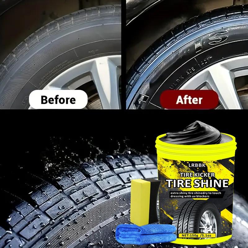 Car Tire Wax Shine Agent, Blackening Durable Protection Oil 150g, Tire Care Maintenance, Long-Lasting Shine, Tire Coating